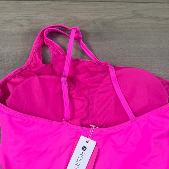 Holipick Women’s One Piece One Shoulder Hot Pink Swimsuit NWT - Picture 8 of 14